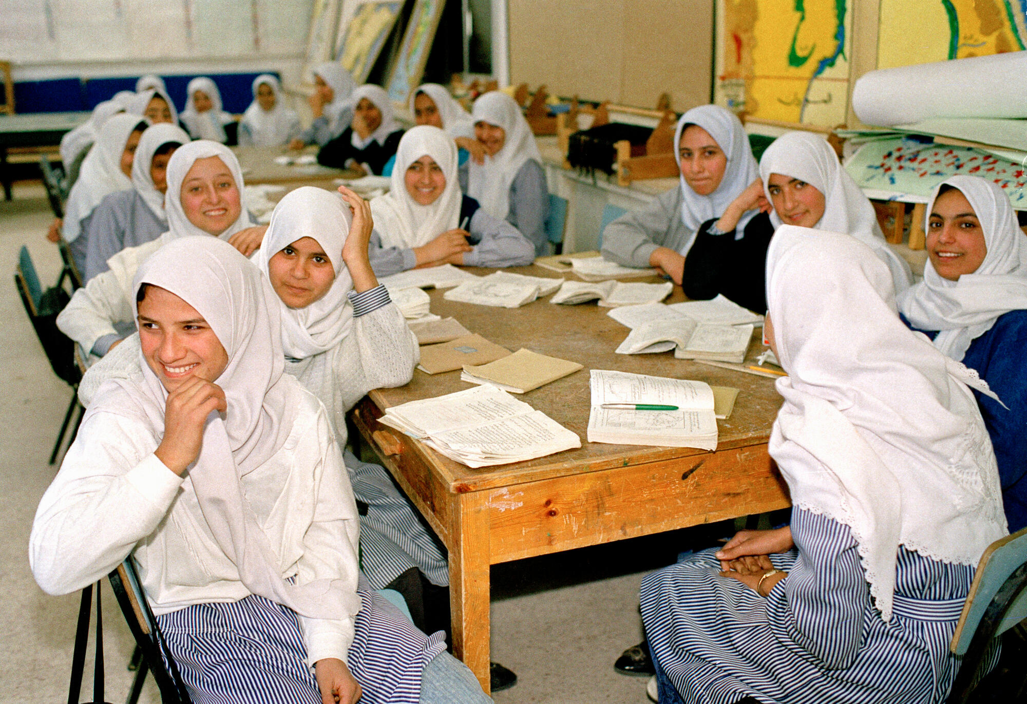 A girls' school in Gaza. December 1990.