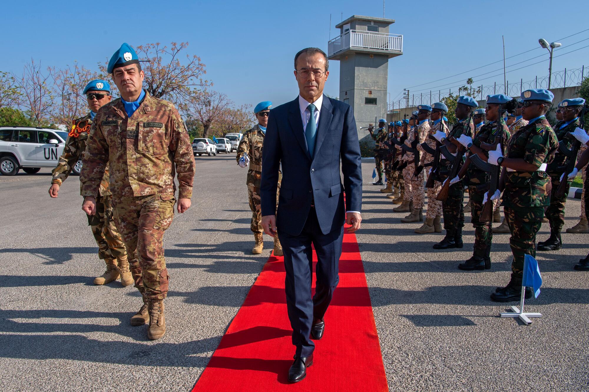 Khaled Khiari, Assistant Secretary-General for the Middle East, Asia and the Pacific, Departments of Political and Peacebuilding Affairs and Peace Operations, visits the headquarters of United Nations Interim Force In Lebanon (UNIFIL) in Naqoura, Lebanon, in order to underscore the importance of reinforcing Lebanon’s state institutions and strengthening the UN–Lebanon security cooperation.